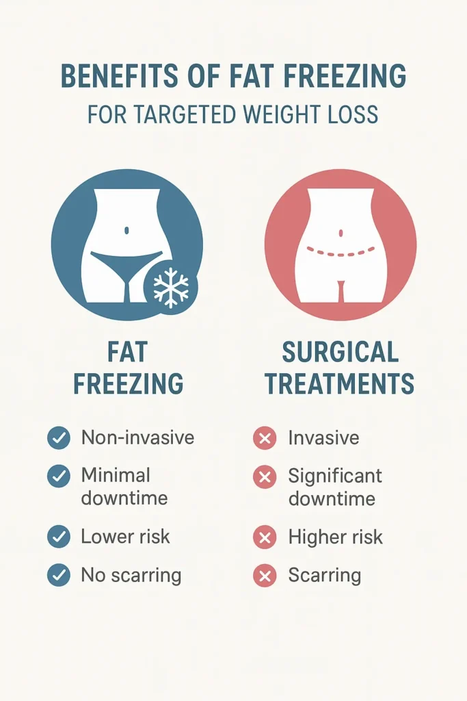 graphic showing the benefits of fat freezing Orpington