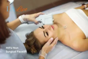 Woman having Hi-Fu to reduce wrinkles Orpington.