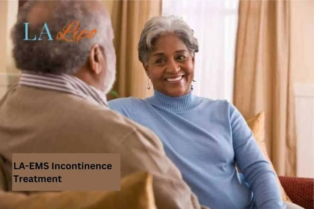 Couple sat smiling at each other - LA-EMS treatment Orpington