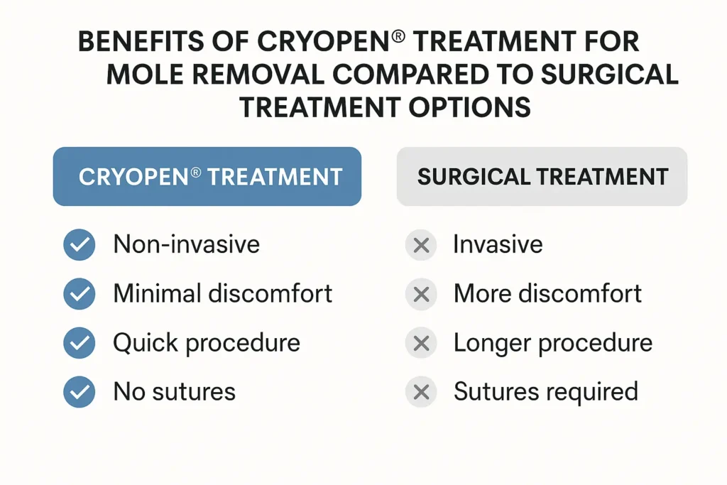 Benefits of facial mole removal Orpington - call our team today to book a consultation